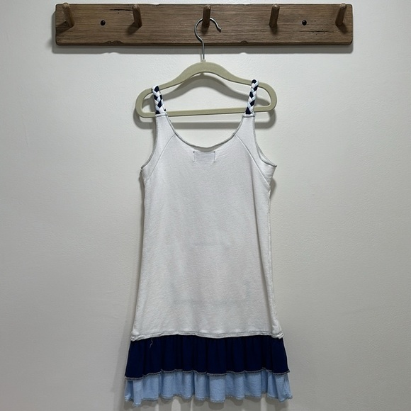 La Vie Jet Setter Meet Me In Saint Tropez Tank Top White Ruffle Bottom size 4-5 - Picture 5 of 8